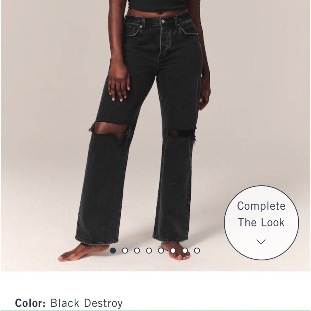 Abercrombie & Fitch black 90s baggy low rise jeans